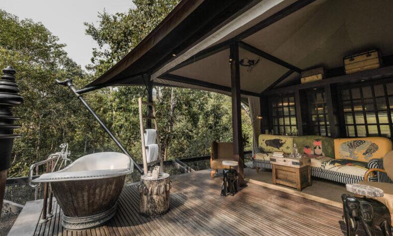 Interior designer Bill Bensley wanted to capture the charm of vintage-style safari camps. kozala zamba camp