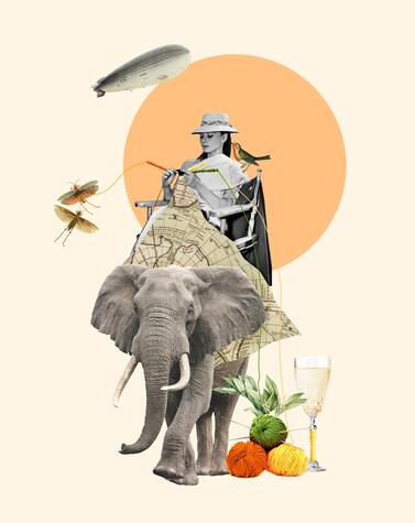 This is the collage that Pils Ferrer has created exclusively for Elefant Travel. pilsferrer illustrator collage elefant travel