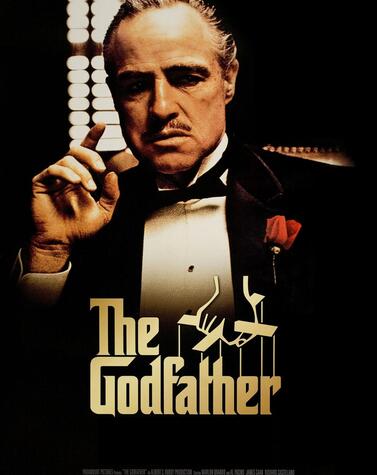 Poster of the first "The Godfather" movie, which won 3 Oscars in 1973. the godfather luxury trip to sicily