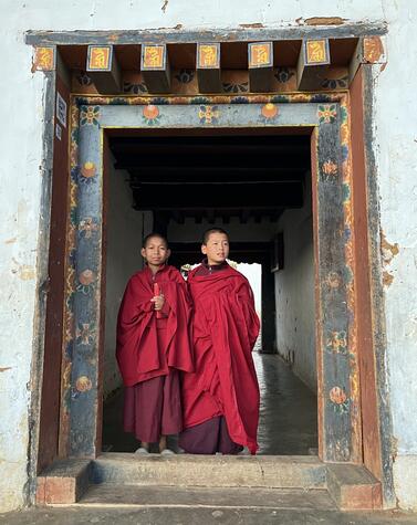 Bhutanese monks combine spiritual and academic discipline, living in austerity, studying Buddhist texts, and maintaining a deep connection with their faith.
