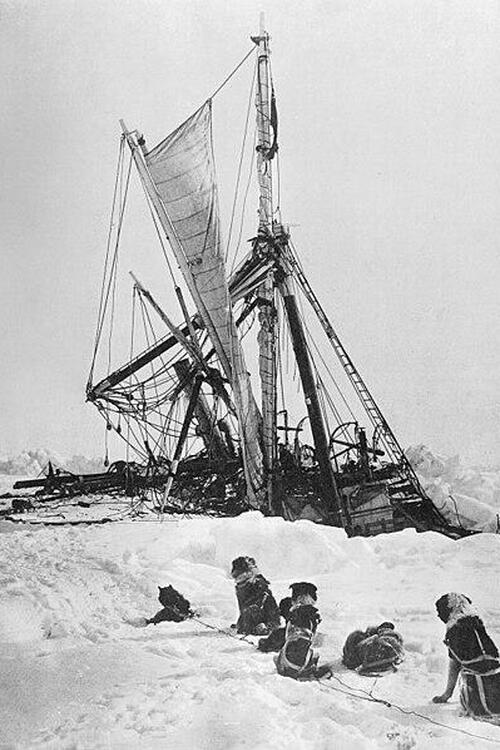 Endurance shortly before sinking forever under the ice. adventure antarctica shackleton endurance poles