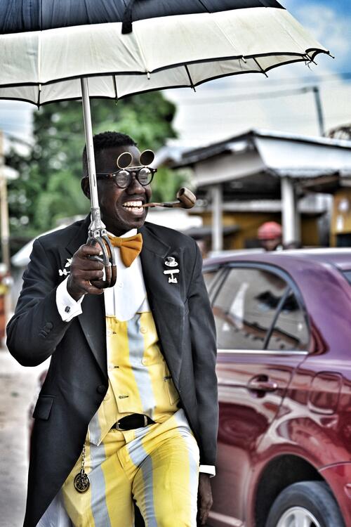 Sapeur in the city of Brazzaville