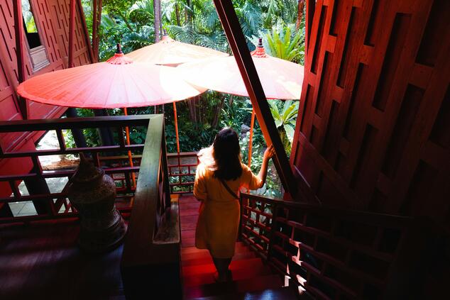 Staircase leading to the gardens of the Jim Thompson House Museum. Photo: Unsplash CJ.