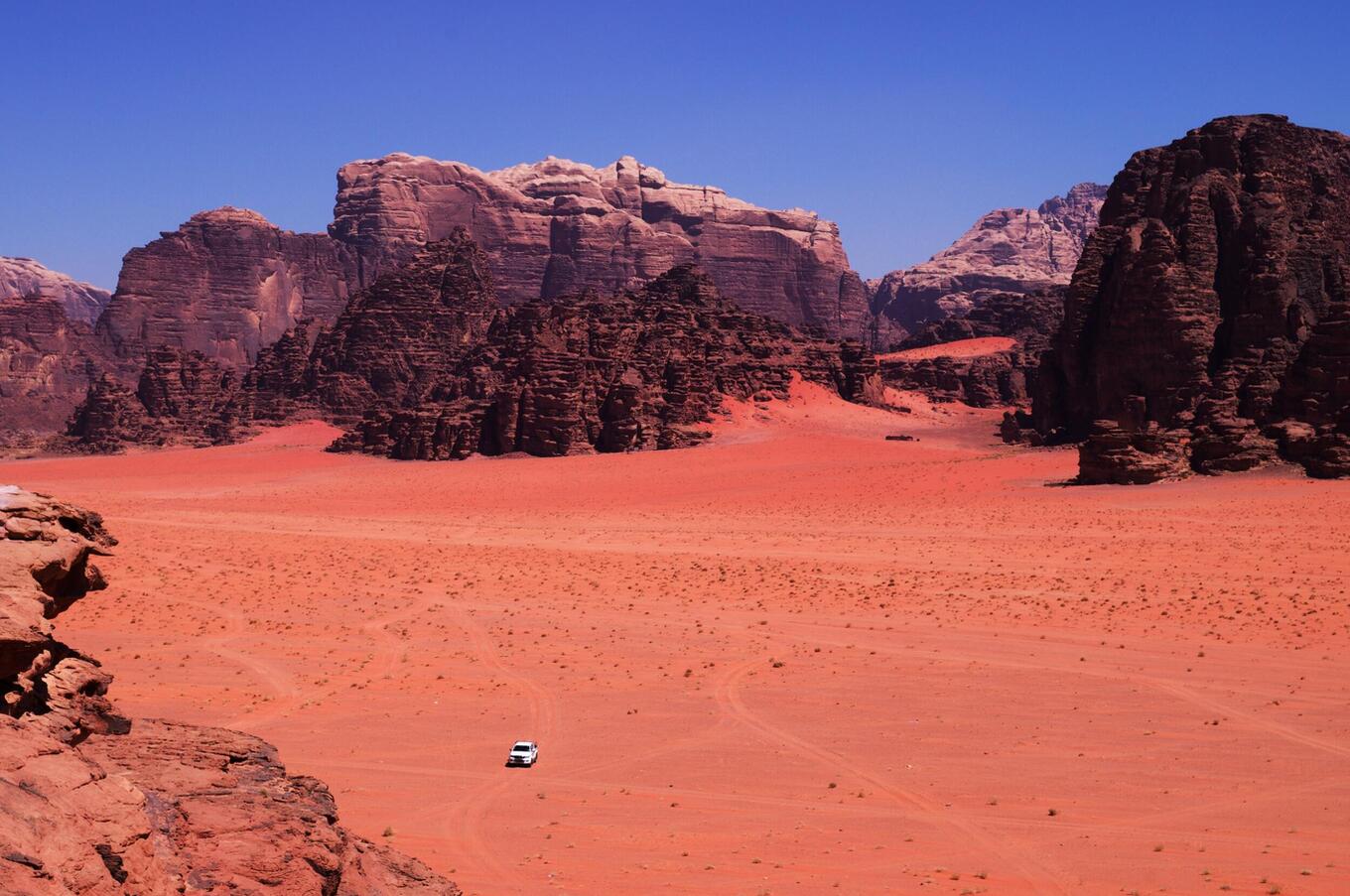 The name Wadi Rum means "Valley of the Moon". This desert is one of the most beautiful in the world. remote luxury travel jordan wadi rum desert