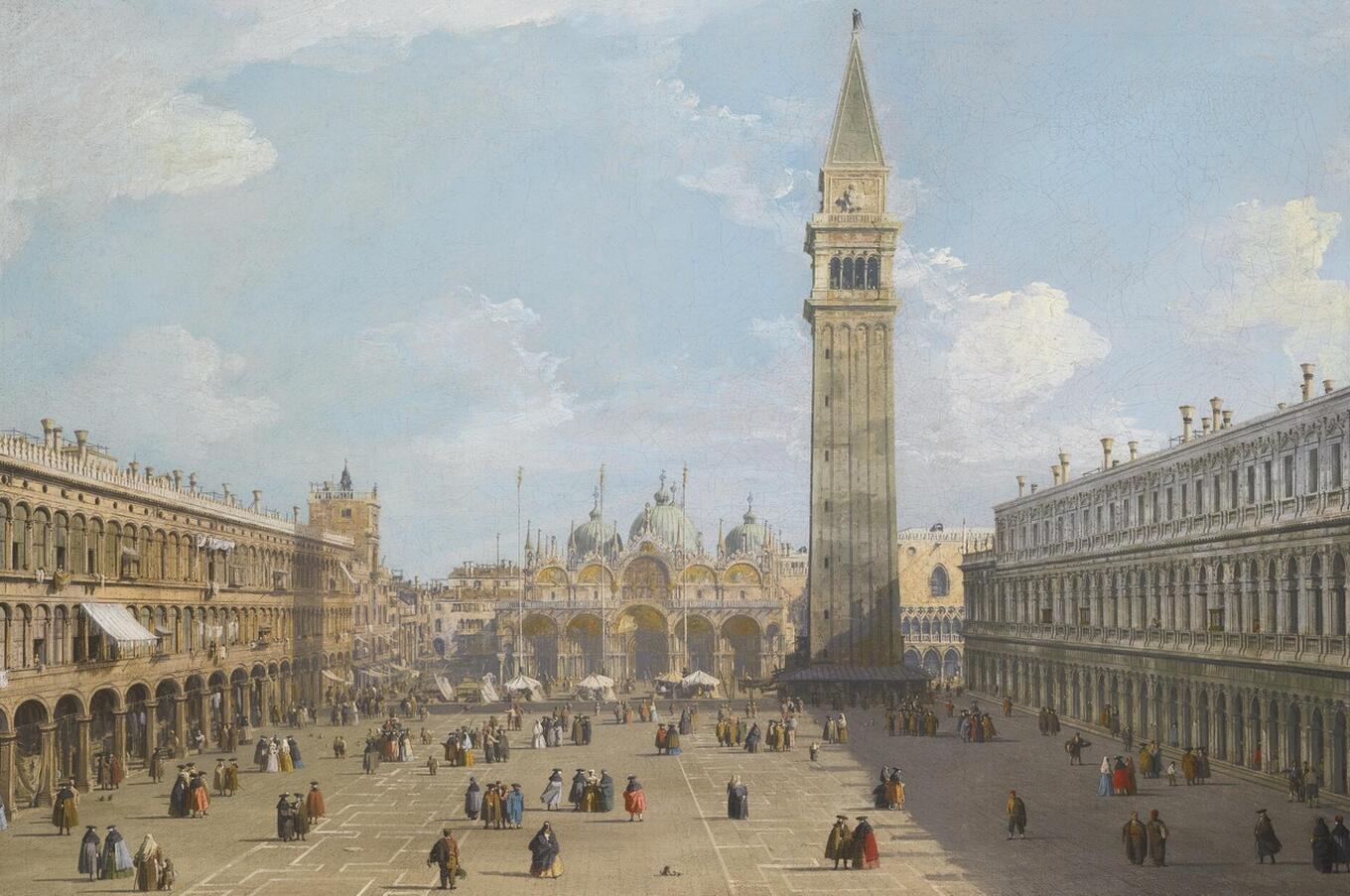 Piazza San Marco in the eighteenth century, in a painting by Canaletto piazza san marco canaletto