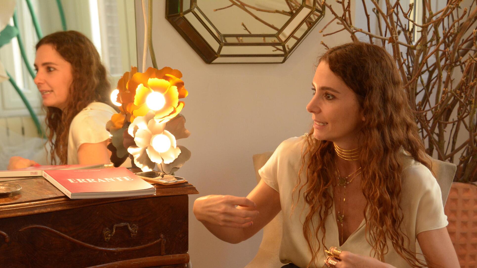 Cruz in her workshop in Madrid